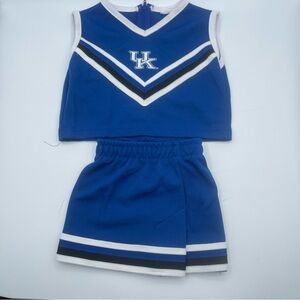 Girls blue UK university of Kentucky wildcats cheer uniform 2 pieces set size 2
